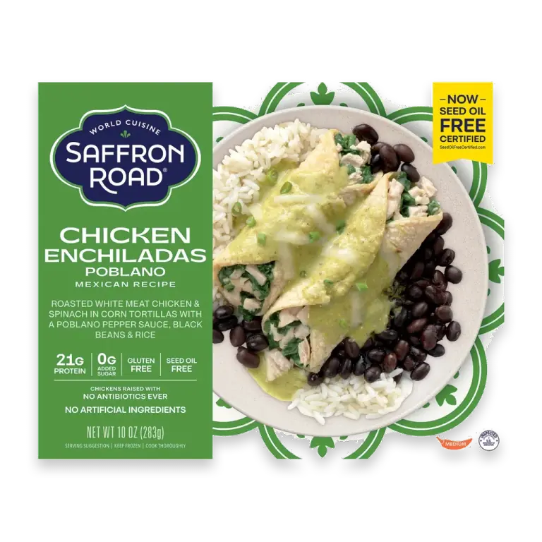 Chicken Enchiladas Poblano with Black Beans & Rice Gluten-Free Frozen Dinner