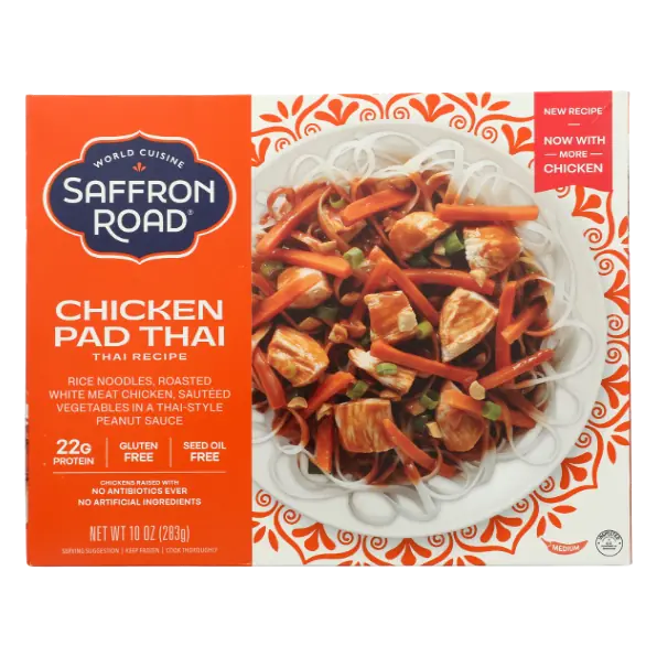 Chicken Pad Thai with Rice Noodles Gluten-Free Thai Frozen Dinner