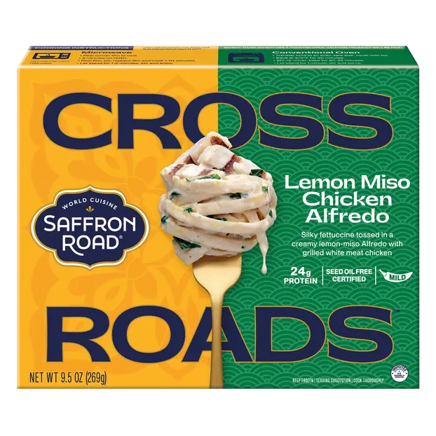 Crossroads 24g Protein Lemon Miso Chicken Alfredo Frozen Meal