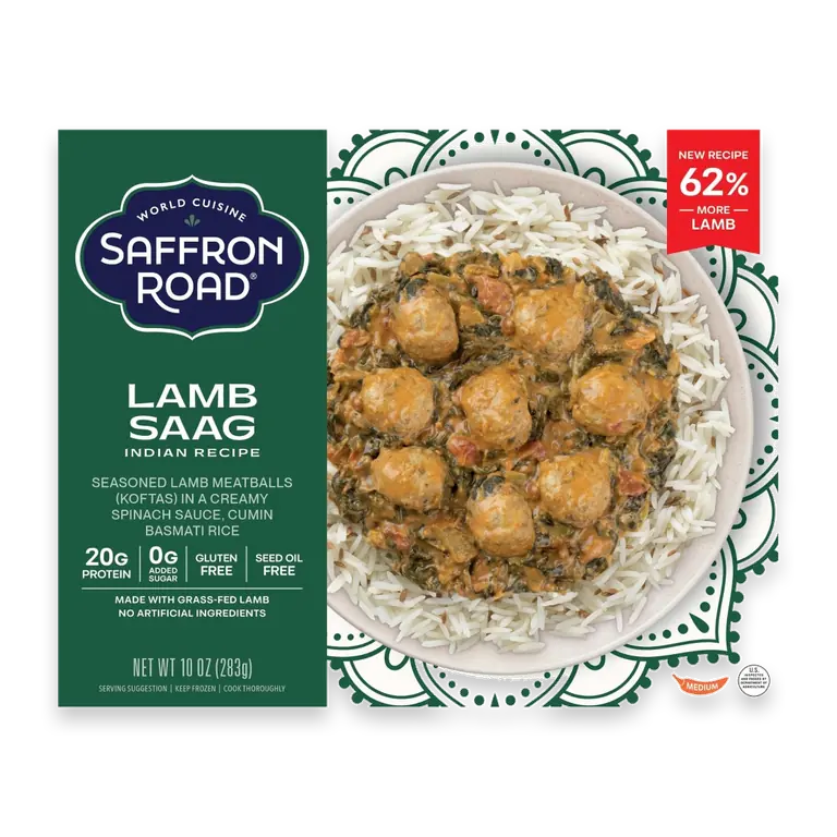 Lamb Saag with Basmati Rice Gluten-Free Indian Frozen Dinner