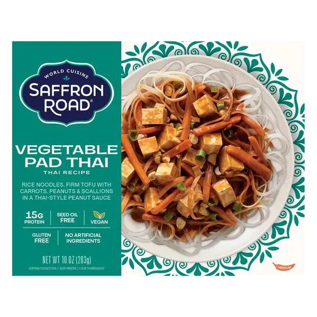 Vegan Vegetable Pad Thai with Rice Noodles Frozen Meal