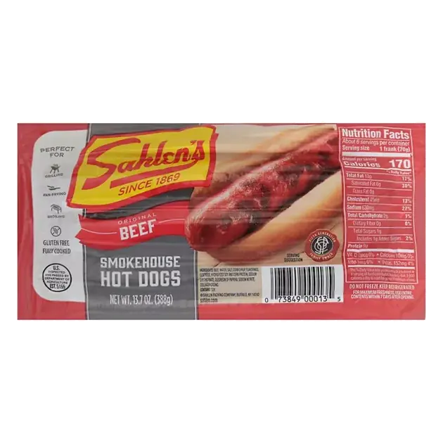 Hot Dogs, Smokehouse, Original Beef