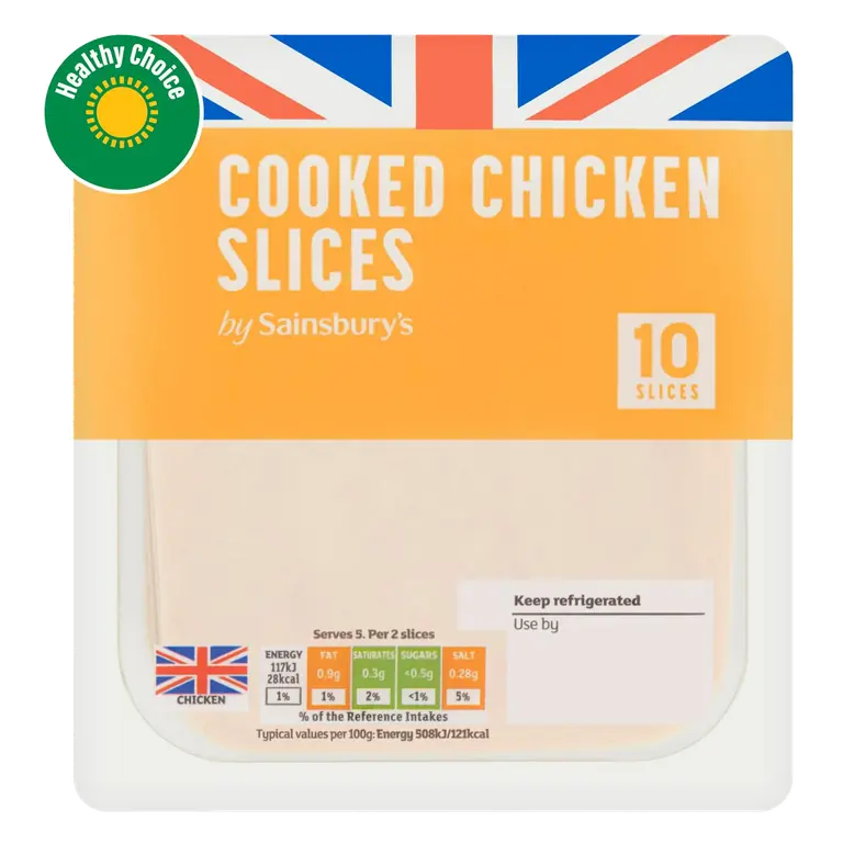 10 Cooked Chicken Slices 115g
