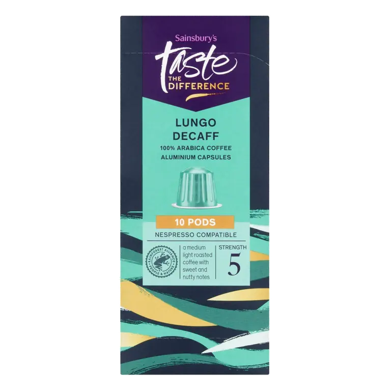 10 x 52g Lungo Decaf Coffee Pods, Taste the Difference