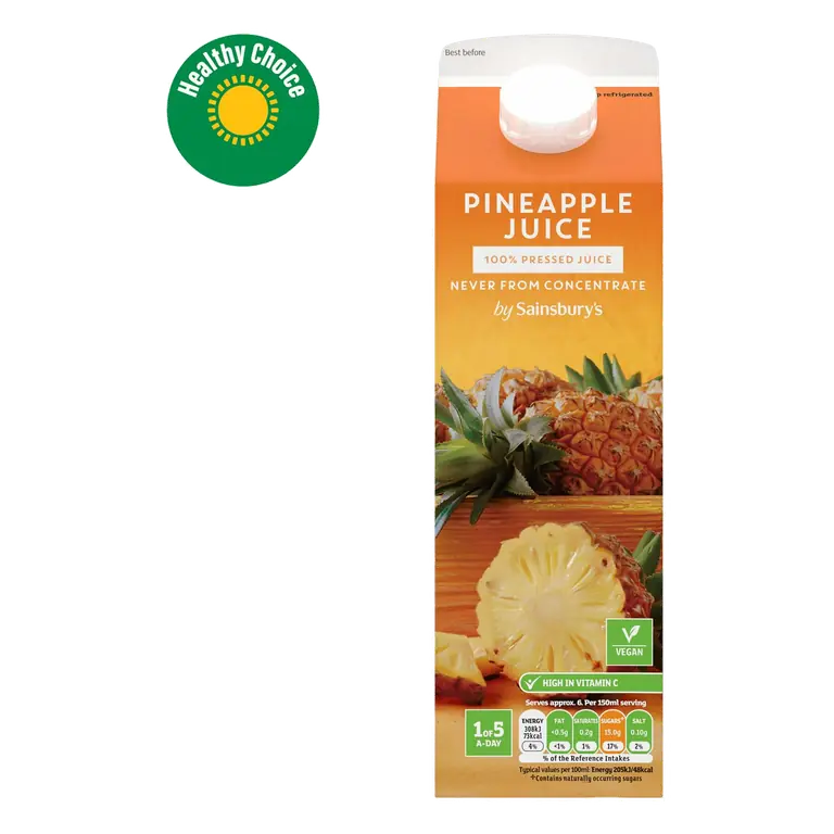 100% Pure Squeezed Pineapple Juice, Not From Concentrate 1L