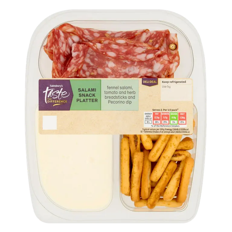 100g Salami & Dip Snack Platter, Taste the Difference