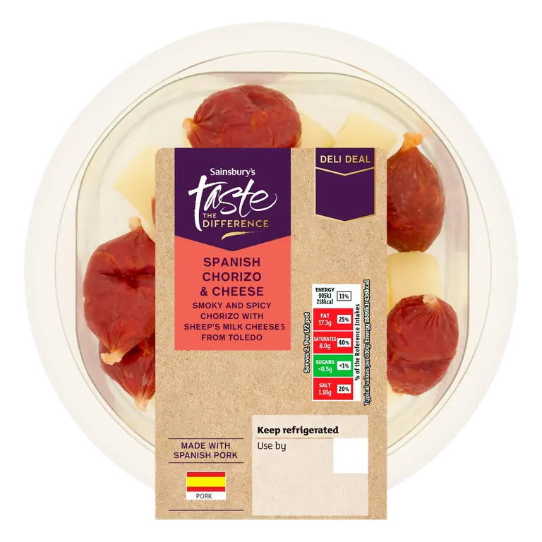 100g Spanish Chorizo & Cheese, Taste the Difference