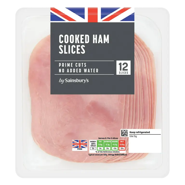 12 Cooked Ham Slices 240g