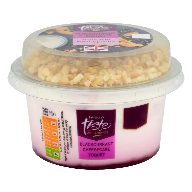 143g Blackcurrant Cheesecake Yogurt, Taste the Difference