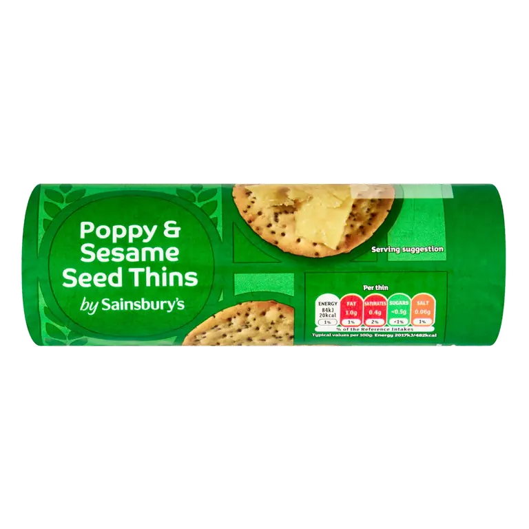 150g Poppy and Sesame Seed Thins