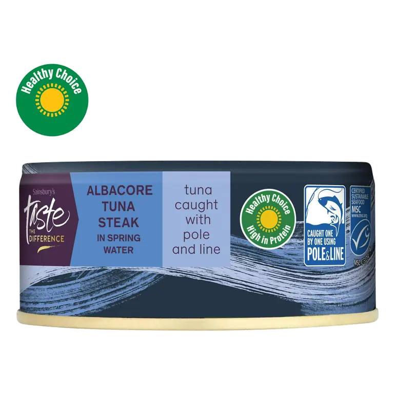 160g in Spring Water Albacore Tuna Steak, Taste the Difference (120g Drained)