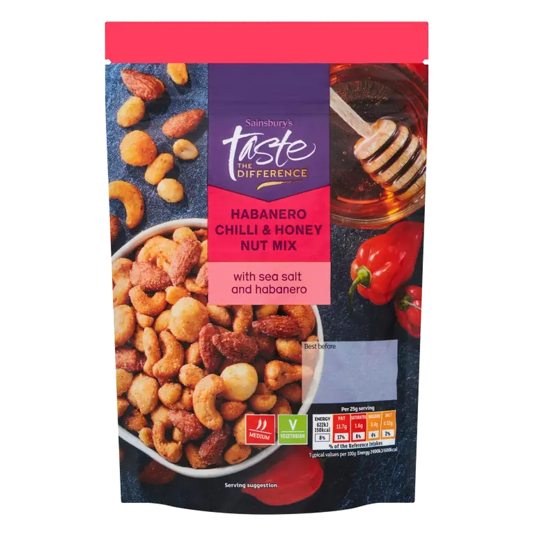 175g Habanero Chilli & Honey Nut Mix, Taste the Difference