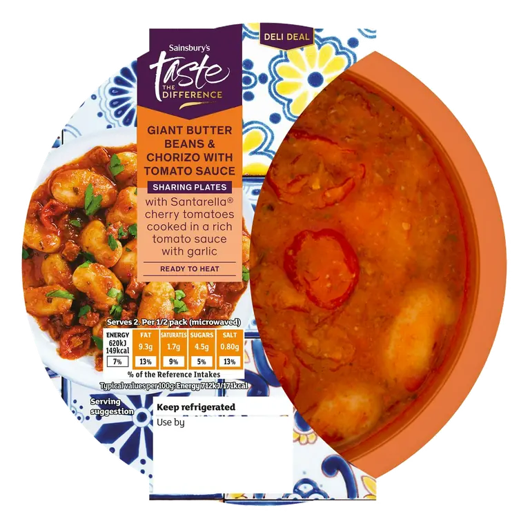 180g Giant Butter Beans & Chorizo with Tomato Sauce, Taste the Difference