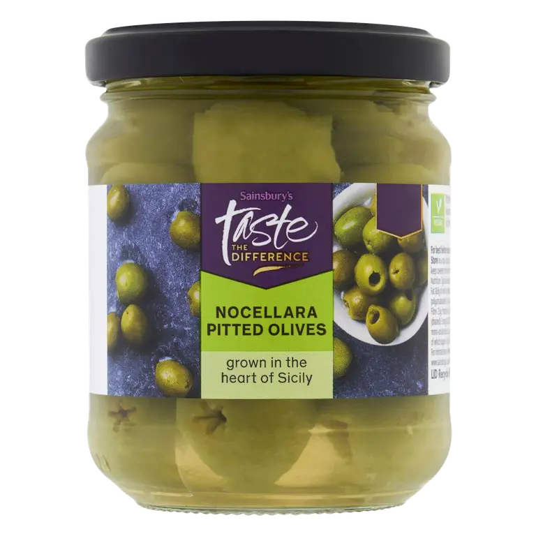 190g Nocellara Pitted Olives, Taste the Difference (85g*)