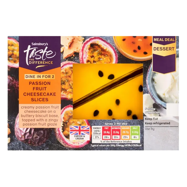 190g Passion Fruit Cheesecake Slices,Taste The Difference