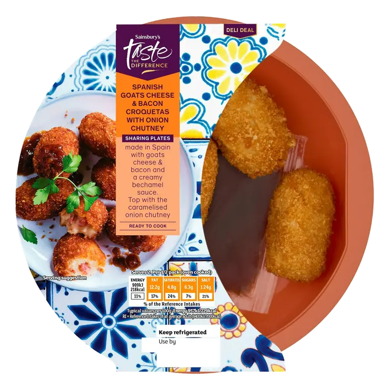 190g Spanish Goats Cheese & Bacon Croquetas, Taste the Difference
