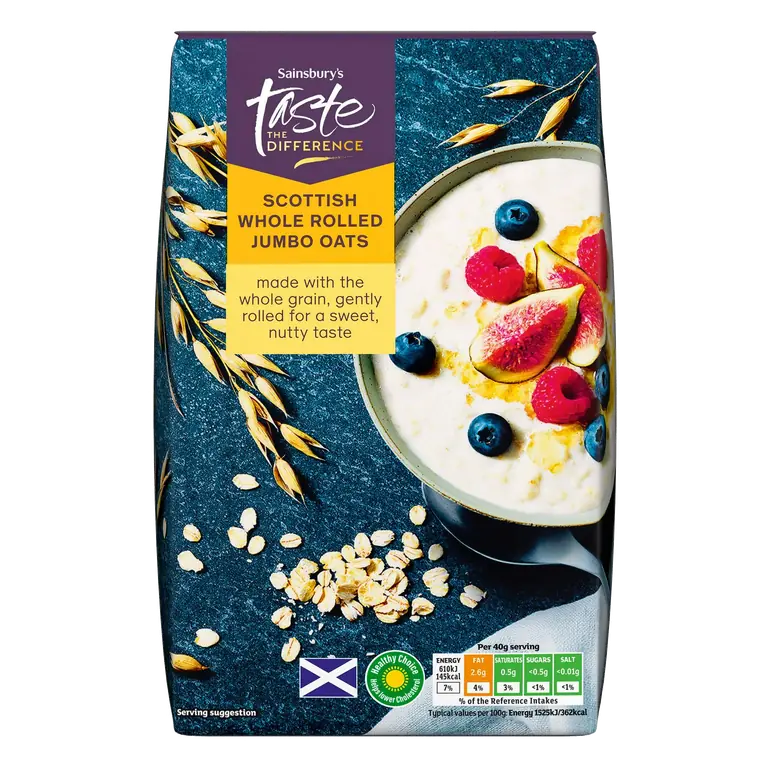 1kg Scottish Whole Rolled Jumbo Oats, Taste the Difference