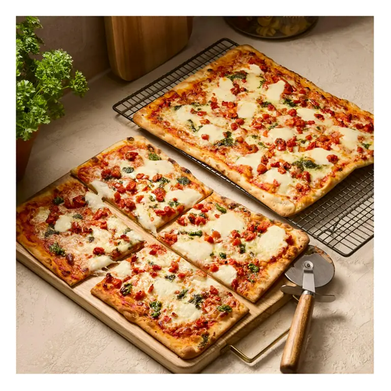 2 Mozzarella Marinated Tomato & Pesto Thin & Crispy Pizza, Taste the Difference 1.1kg