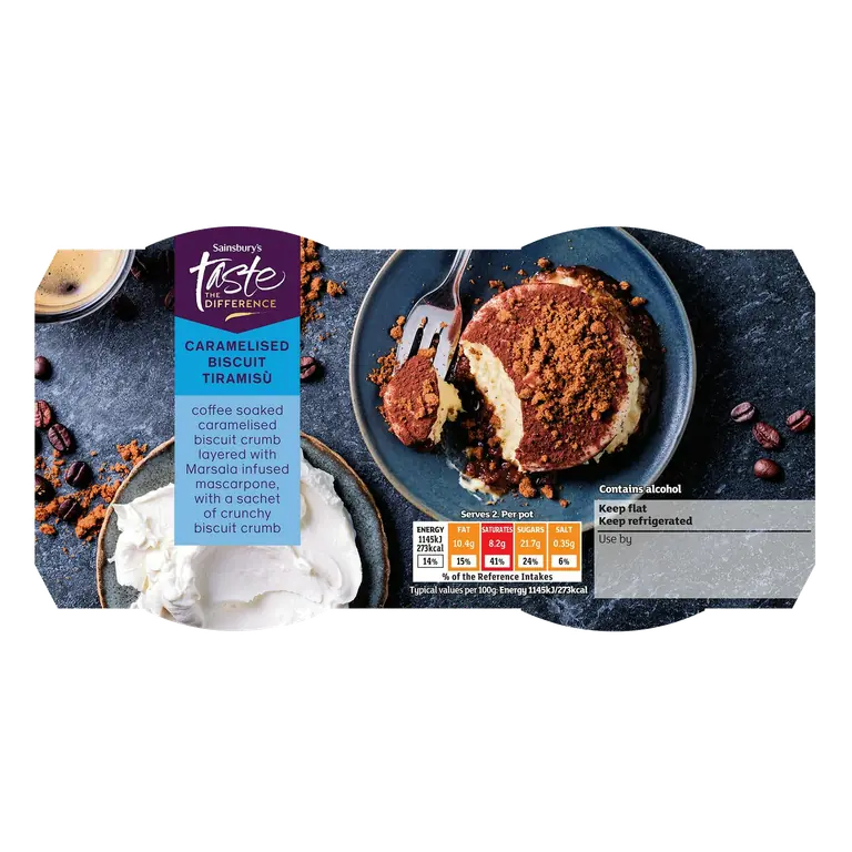 2 x 100g Caramelised Biscuit Tiramisu, Taste the Difference