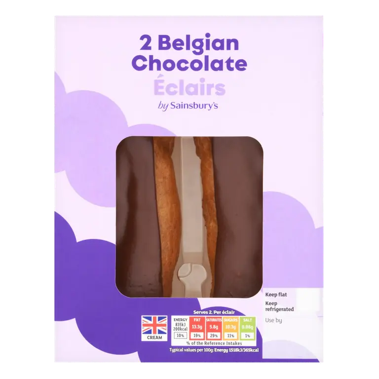 2 x 55g Belgian Chocolate Éclairs