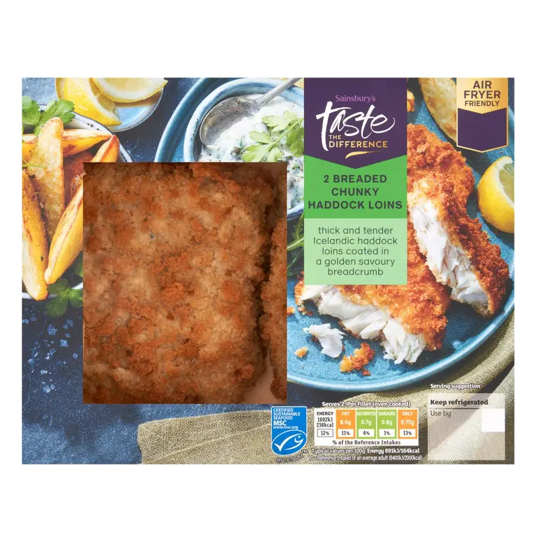 2 x Breaded Chunky Haddock Loins, Taste the Difference 350g