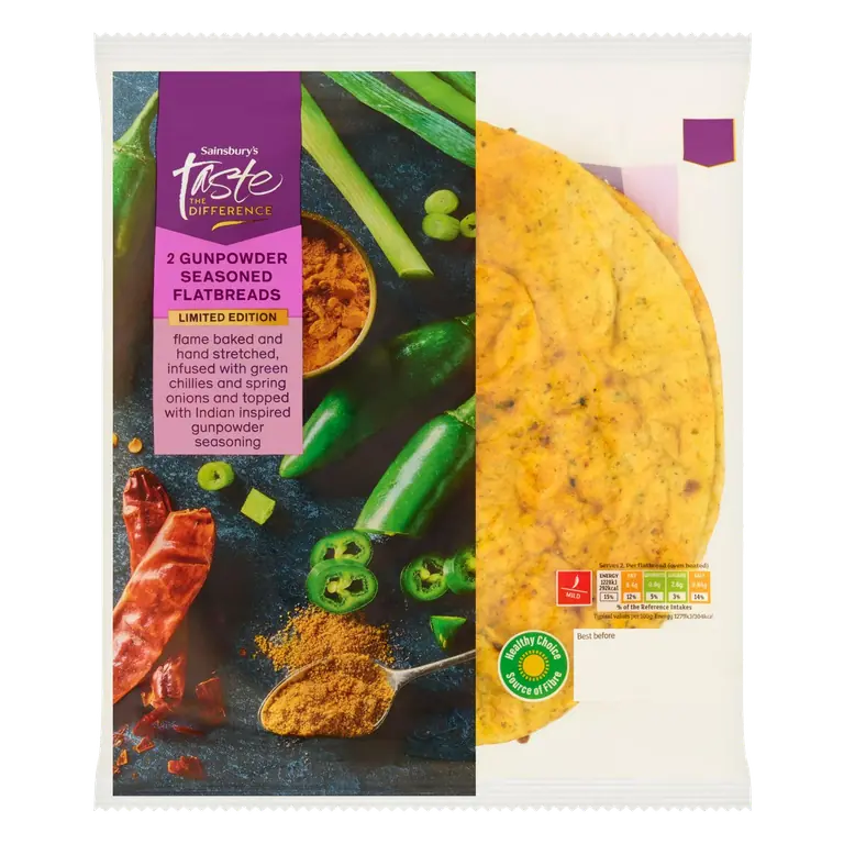2 x Gunpowder Flatbreads, Taste the Difference 100g