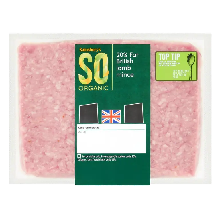 20% Fat British Lamb Mince, SO Organic 400g