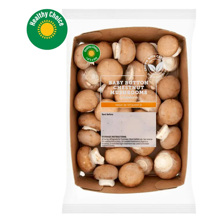 200g Baby Button Chestnut Mushrooms