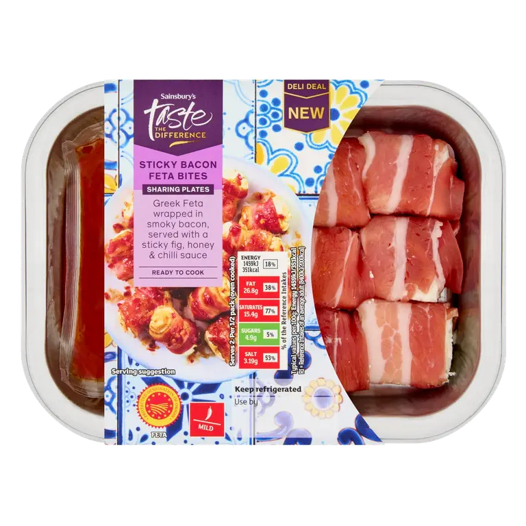 200g Sticky Bacon Feta Bites, Taste the Difference
