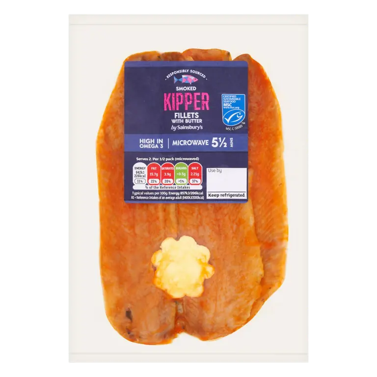 220g Smoked Kipper Fillets with Butter
