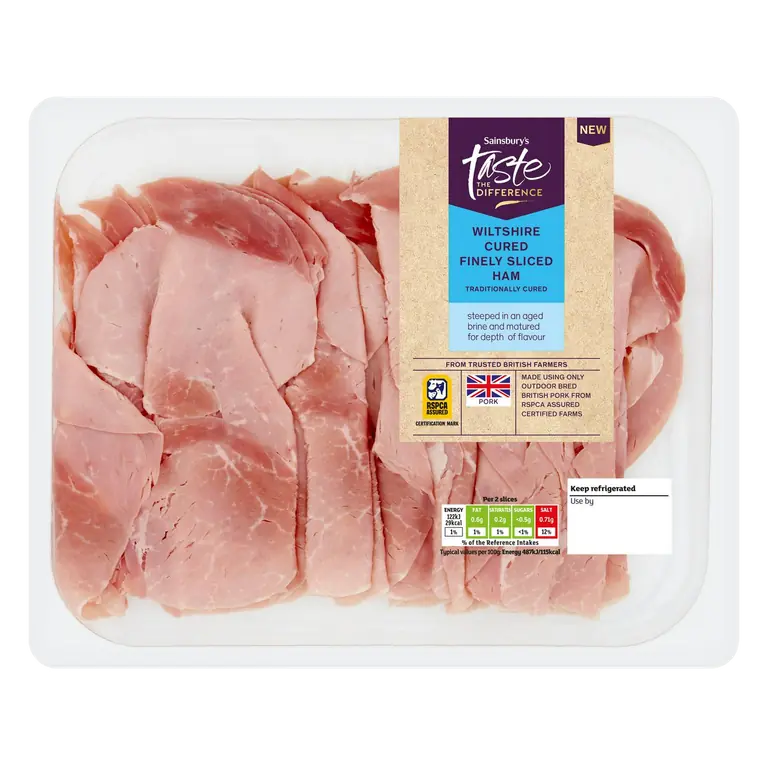 225g Wiltshire Cured Finely Sliced Ham, Taste the Difference