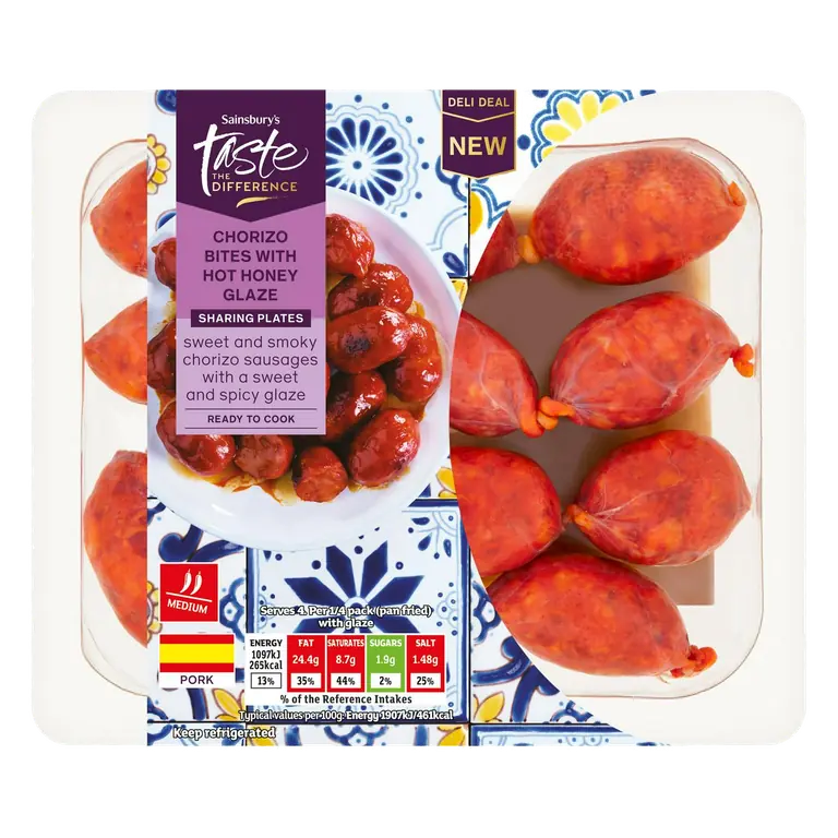 230g Chorizo Bites with Hot Honey Glaze, Taste the Difference