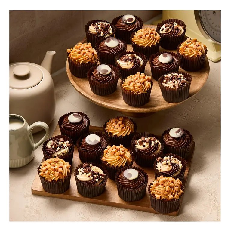 24 Piece Chocolate & Caramel Cupcake Selection, Taste the Difference