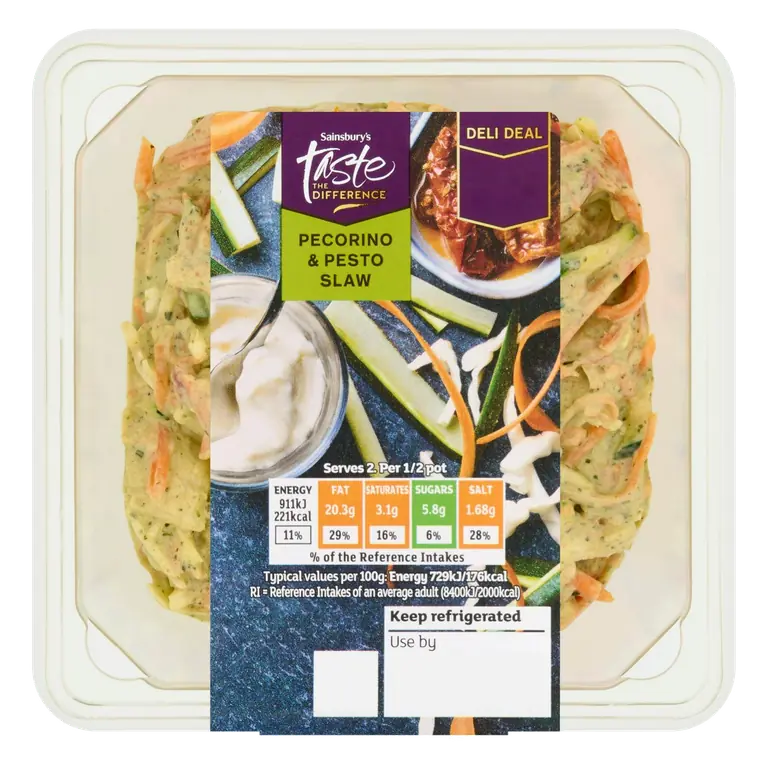 250g Pecorino & Pesto Slaw, Taste the Difference