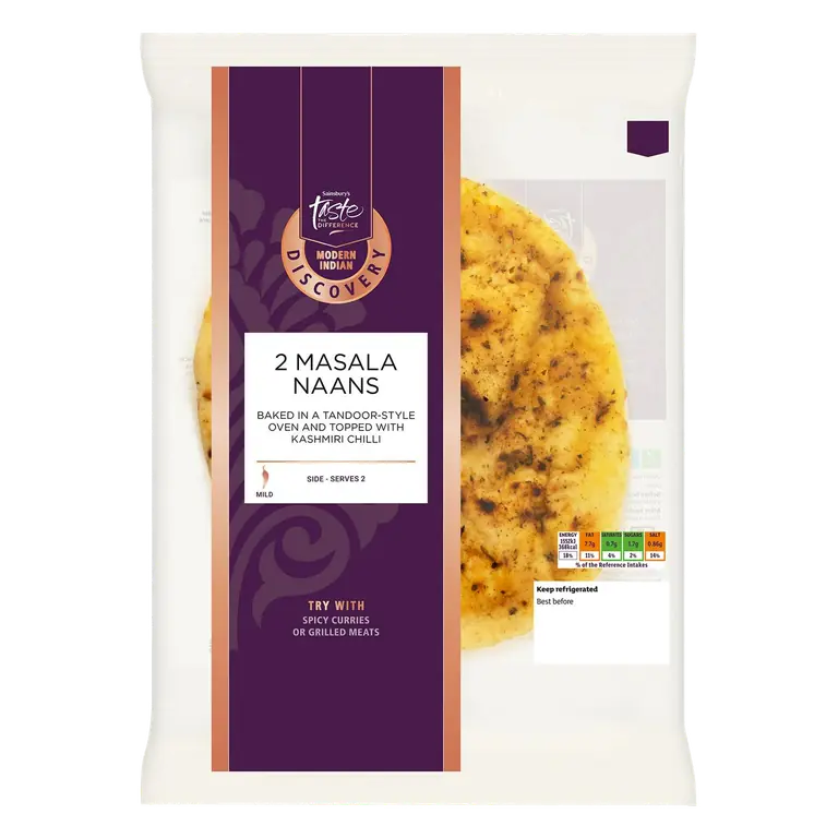 260g Kashmiri Masala Naan, Taste the Difference