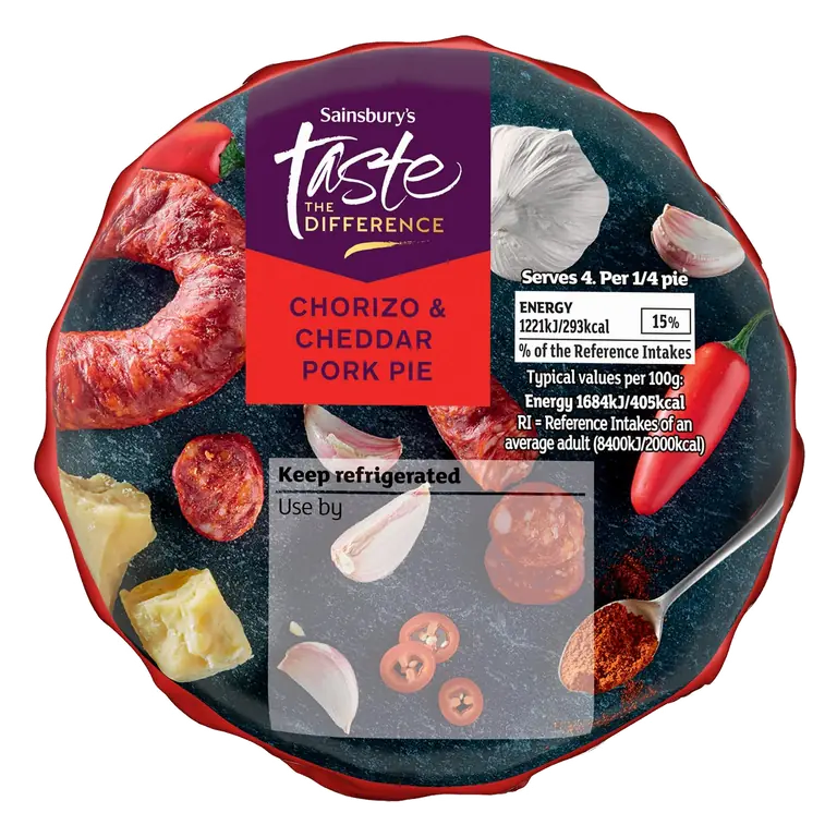 290g Chorizo & Cheddar Pork Pie, Taste the Difference