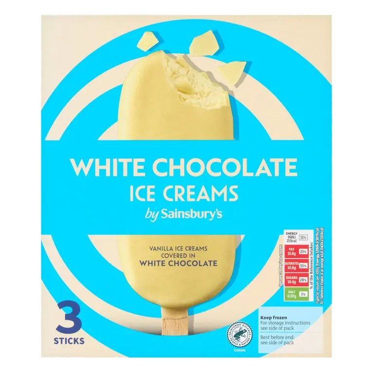 3 x 100ml White Chocolate Ice Creams