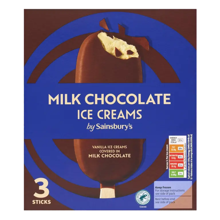 3 x 110ml Milk Chocolate Ice Creams