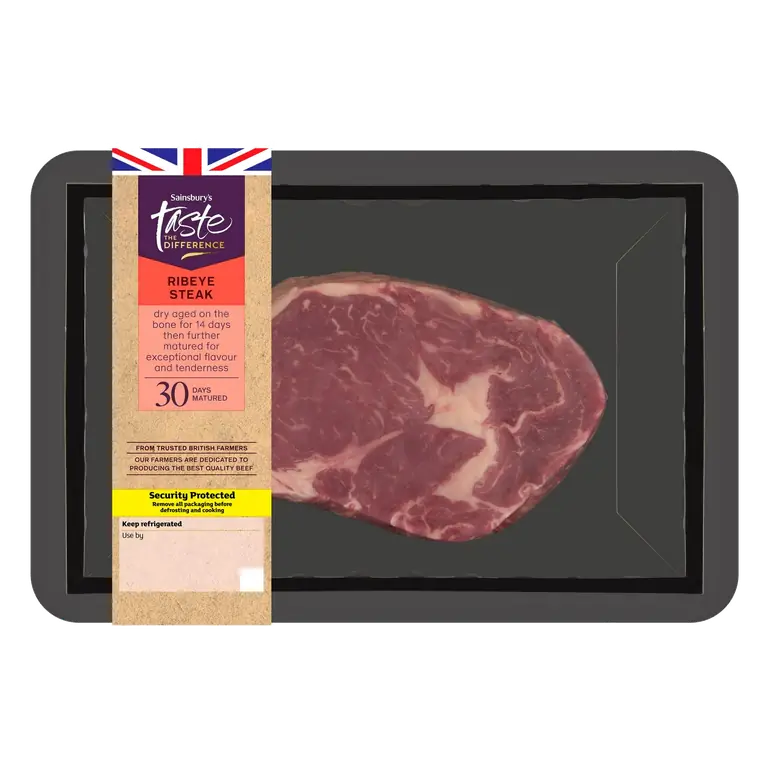 30 Days Matured British Beef Ribeye Steak, Taste the Difference 285g