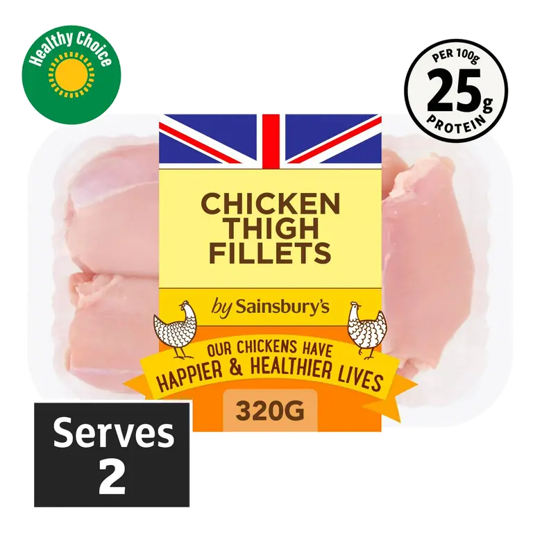 320g British Fresh Chicken Thigh Fillets Skinless & Boneless