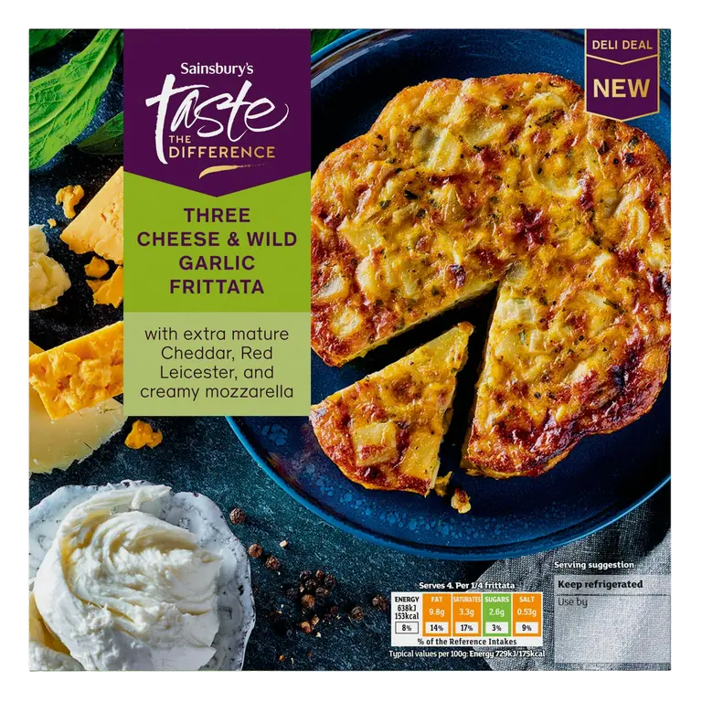 350g Three Cheese & Wild Garlic Frittata, Taste the Difference