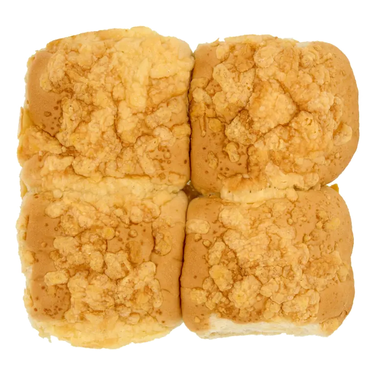 4 White Rolls Topped with Cheese