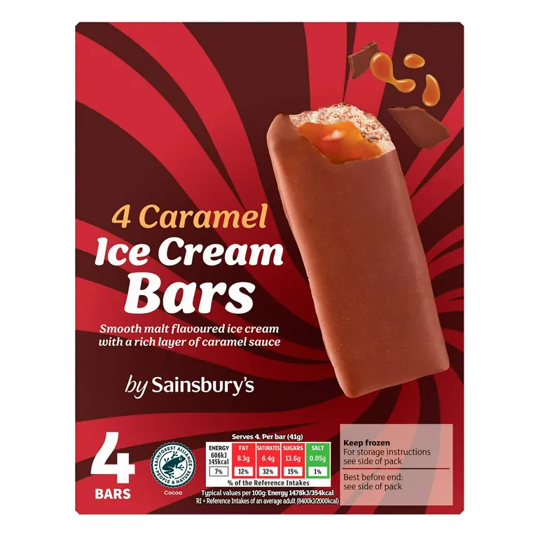 4 x 51ml Caramel Ice Cream Bars
