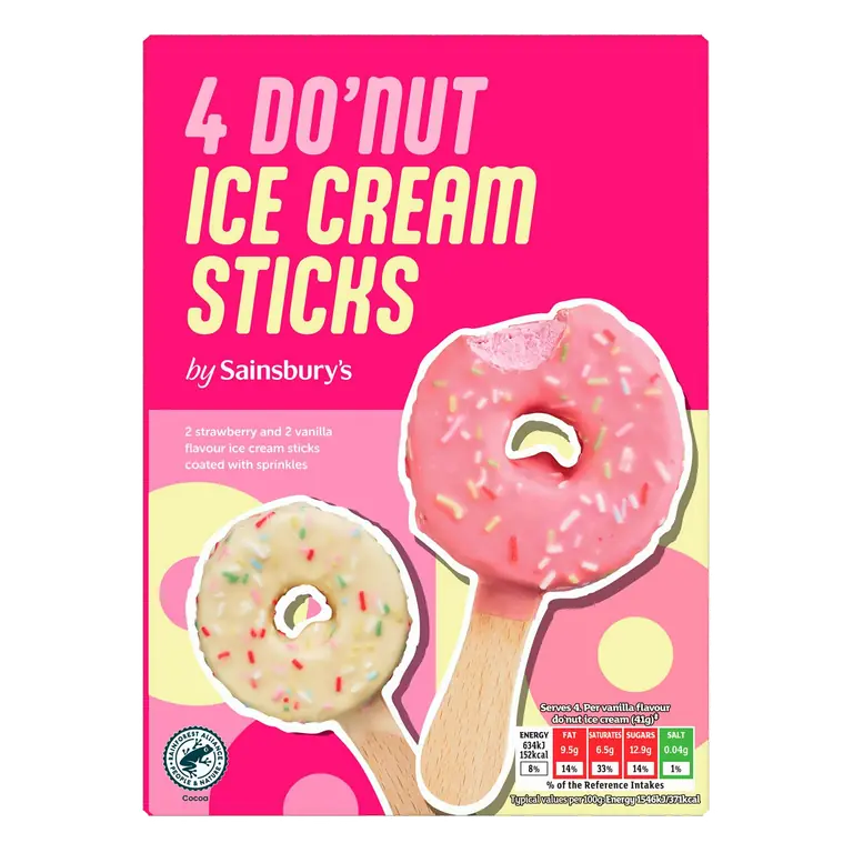 4 x 55ml Do'nut Ice Cream Sticks