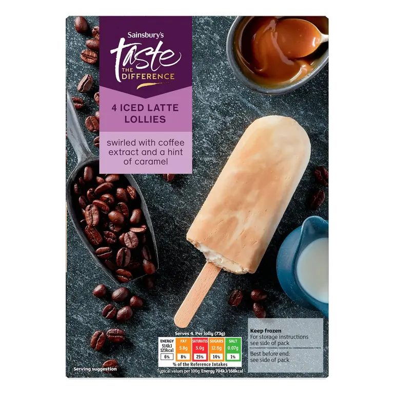 4 x 70ml Iced Latte Lollies, Taste the Difference