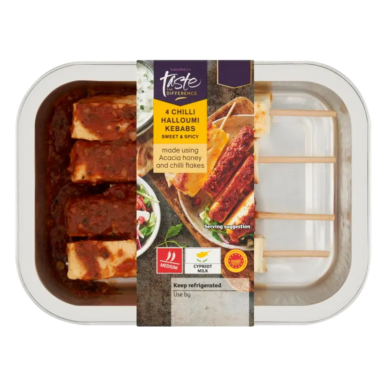 4 x Chilli Halloumi Kebabs, Taste the Difference 225g