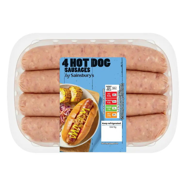 4 x Hot Dog Sausages 400g