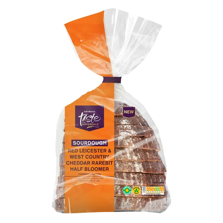 400g Red Leicester & West Country Cheddar Rarebit Half Bloomer White Sourdough Bread, Taste the Difference