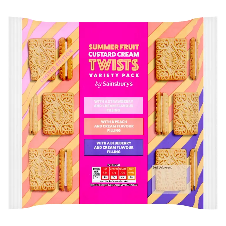 450g Summer Fruit Custard Cream Variety Pack Twists, Limited Edition