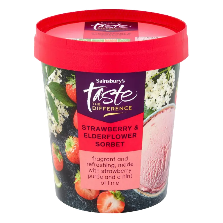 480ml Strawberry & Elderflower Sorbet, Taste the Difference
